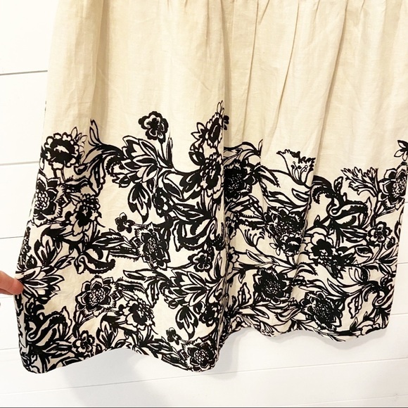 LOFT | Linen Blend Floral Fit and Flare Dress Size 6 - Picture 5 of 10